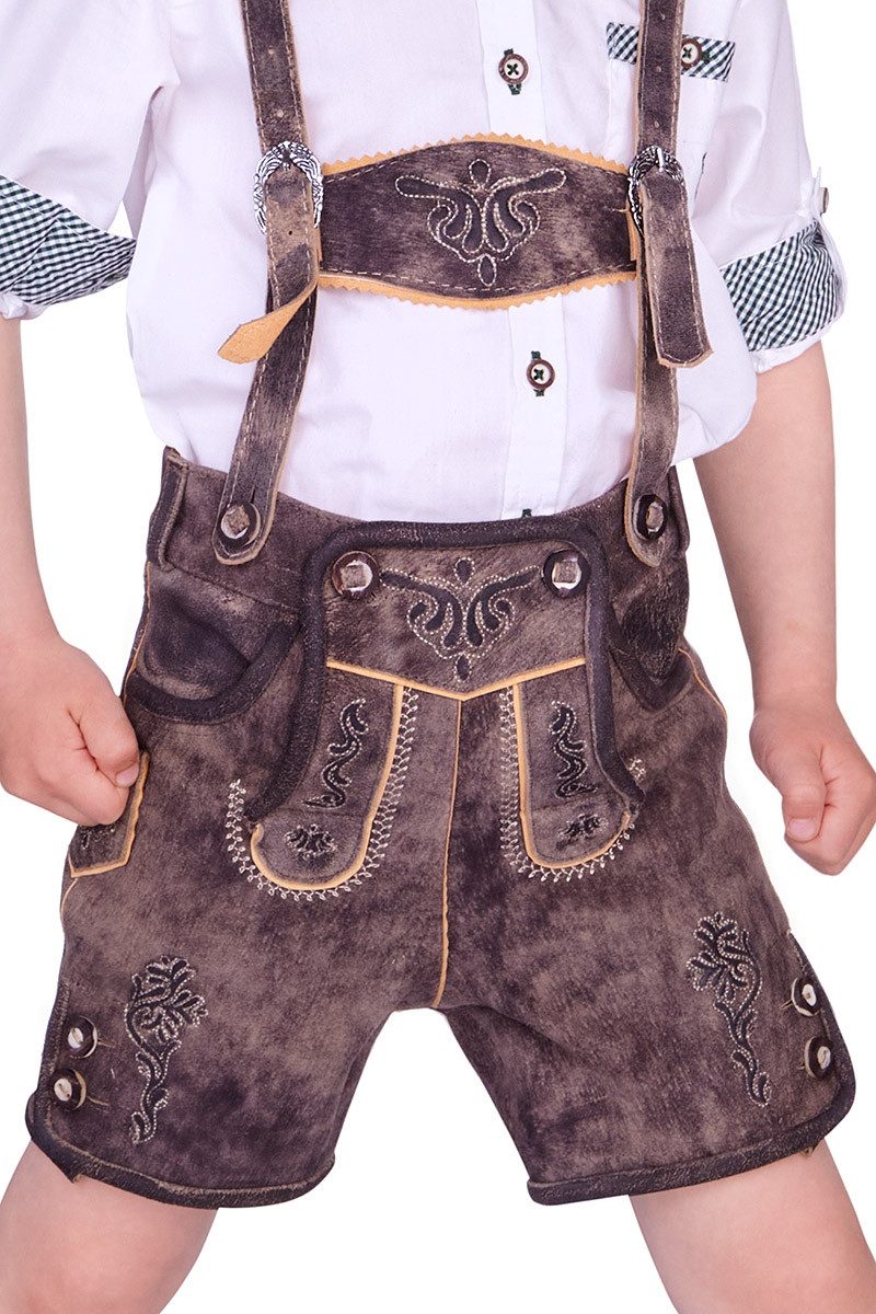 Isar-Trachten Lederhose Lederhose Kinder - JOEL - schiefer