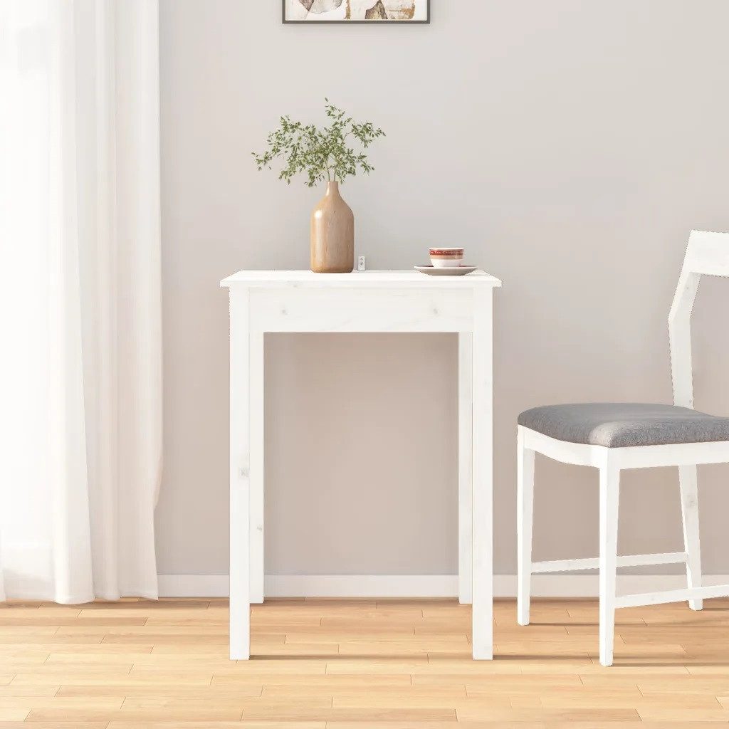 vidaXL Esstisch Esstisch Weiß 55x55x75 cm Massivholz Kiefer