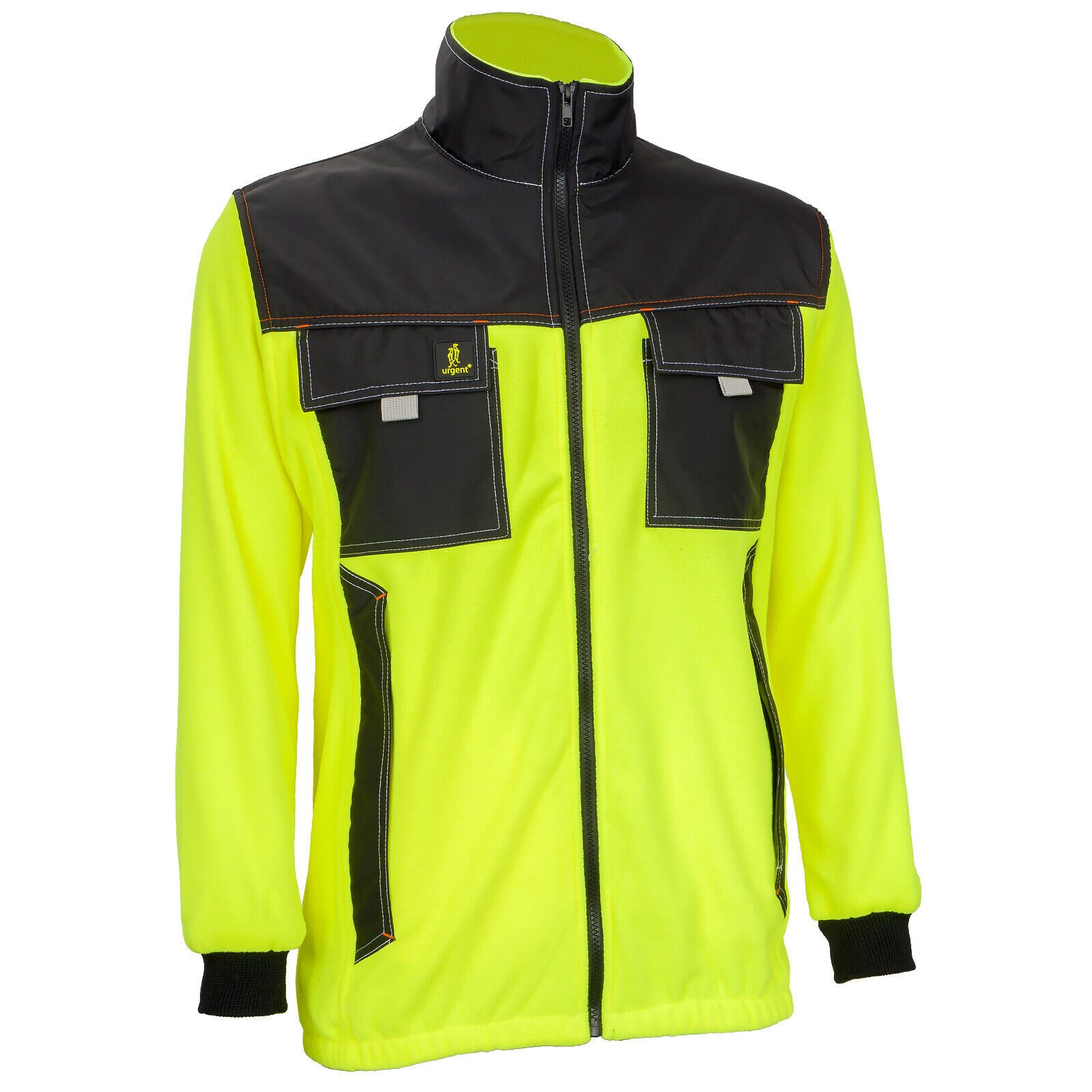 Urgent Arbeitsjacke URG-POLAR Y Warnschutz Fleecejacke 300 g/m² – Gelb/Schwarz