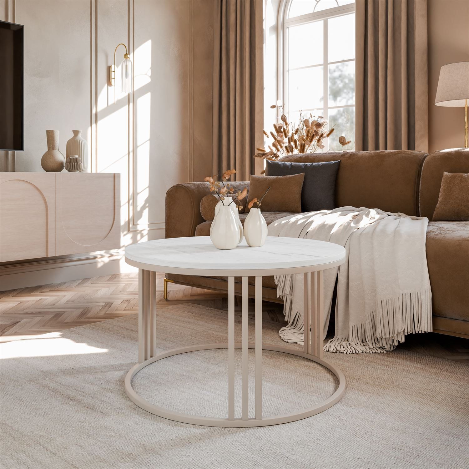 Lookway Couchtisch LORI MATT, runder Couchtisch günstig online kaufen