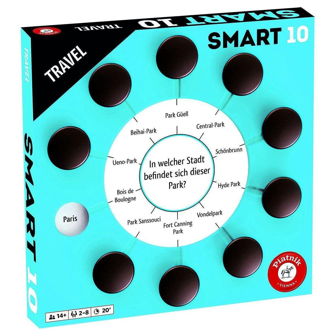 Piatnik Spiel Smart 10 Zusatzfragen - Travel Reisen Quiz Rätsel, Wissenspiel