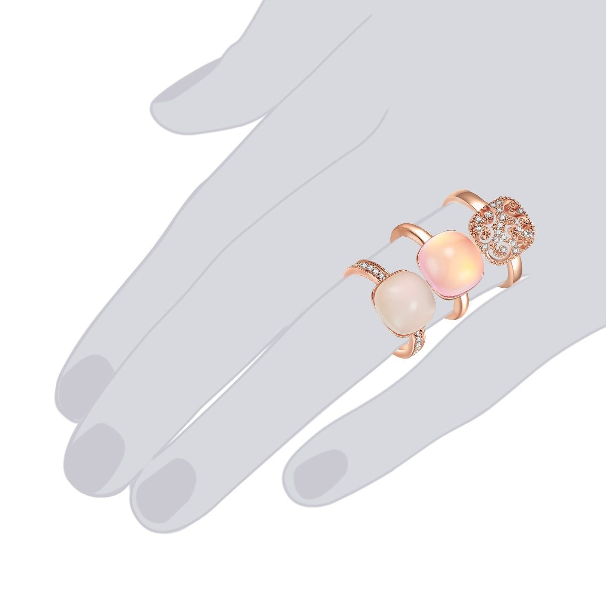 Lulu & Jane Fingerring roségold, Metall-Legierung günstig online kaufen