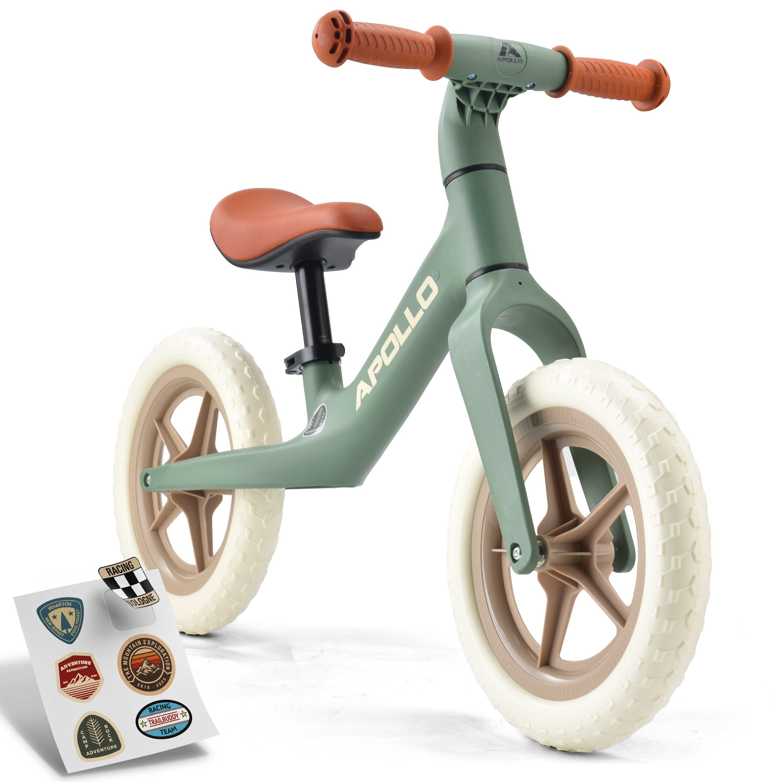 Apollo Laufrad Trailbuddy Kinderlaufrad ab 2 Jahre, 12 Zoll, 2,2 kg, Sattel 30-40 cm von Apollo