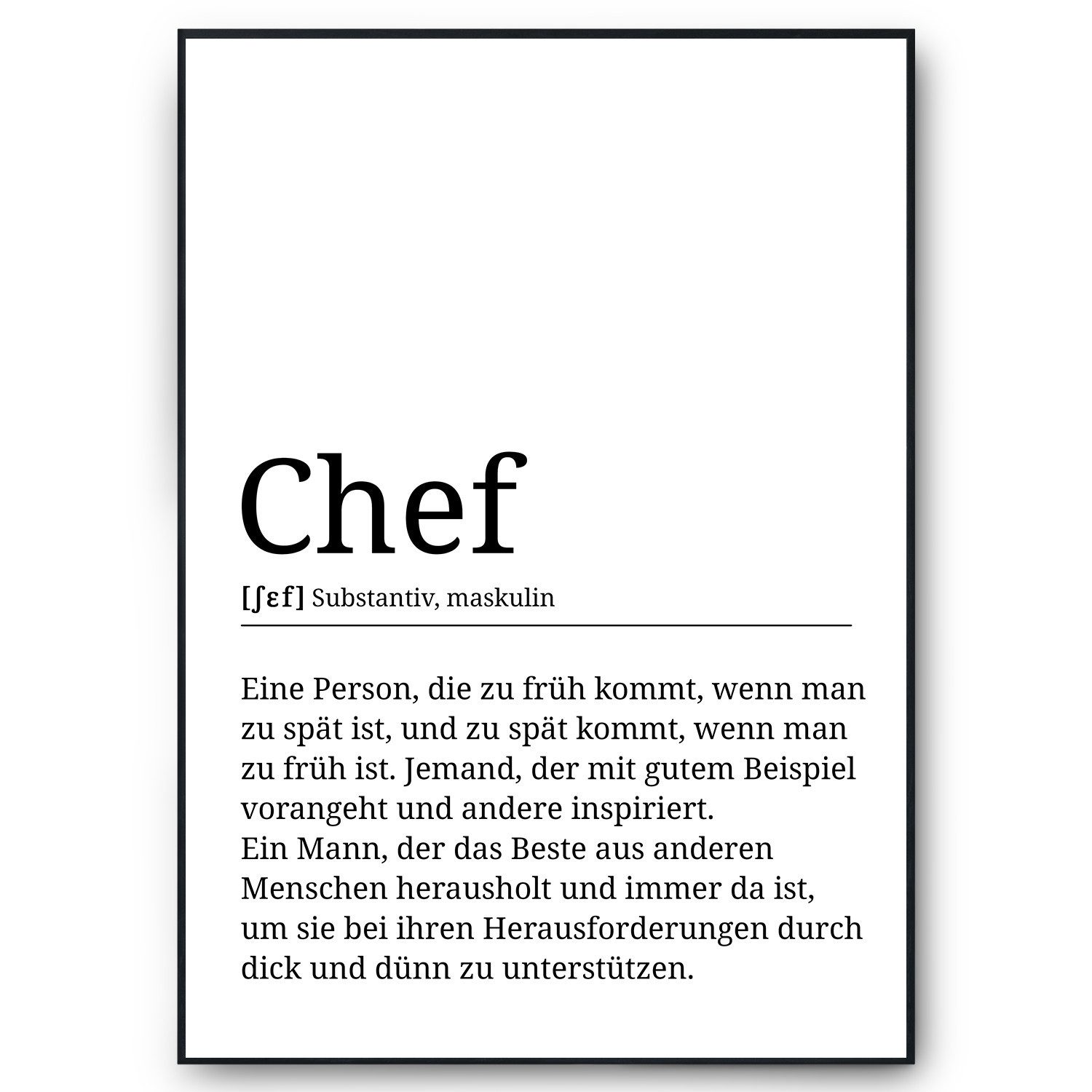 Tigerlino Poster Chef Definition Vorgesetzter Geschenk günstig online kaufen
