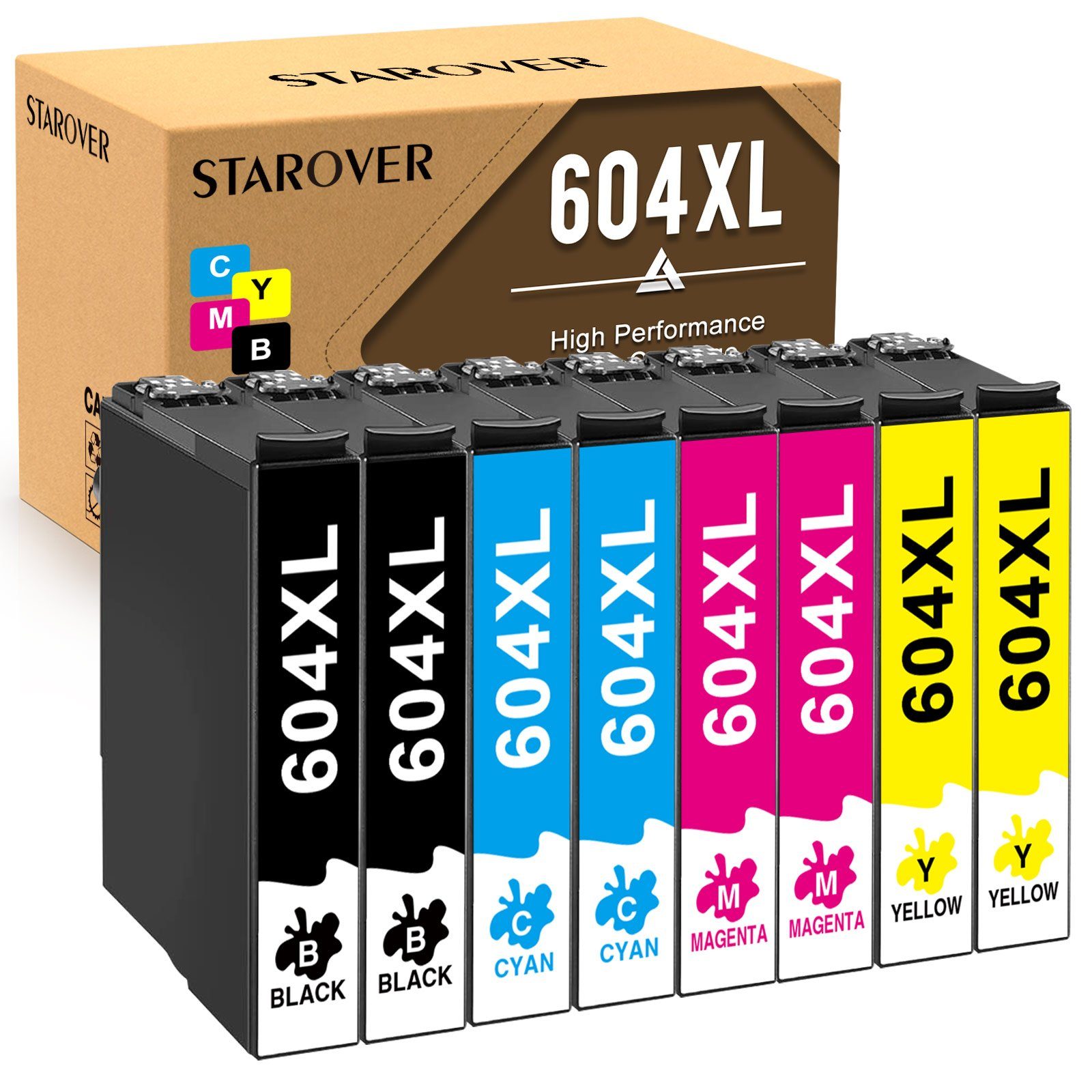 STAROVER für EPSON 604 Druckerpatronen Multipack Tintenpatrone (XP-4200 XP-4205 XP-2200 XP-2205 XP-3200 XP-3205, WorkForce WF-2910DWF WF-2930DWF WF-2935DWF WF-2950DWF)