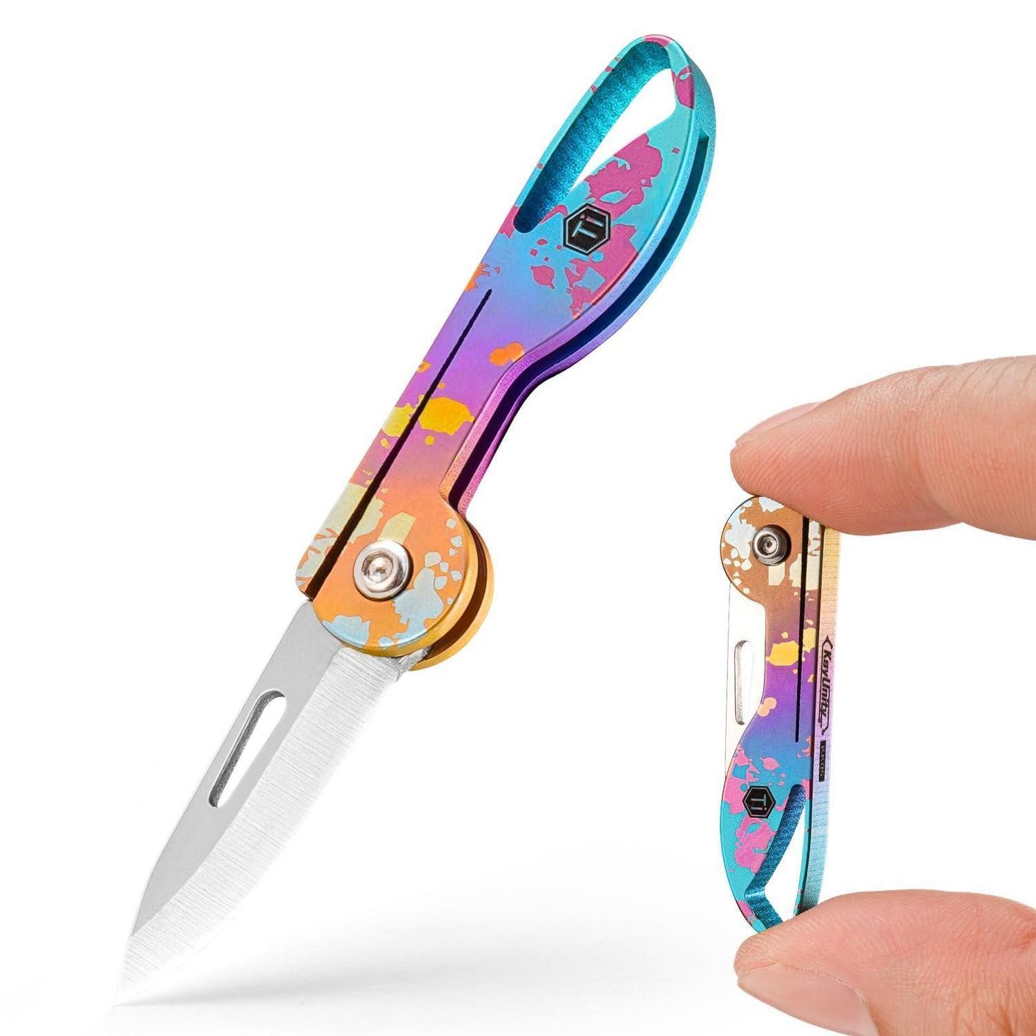 LuxusKollektion Taschenmesser Klappmesser Mini Titan Tusche-Verlauf