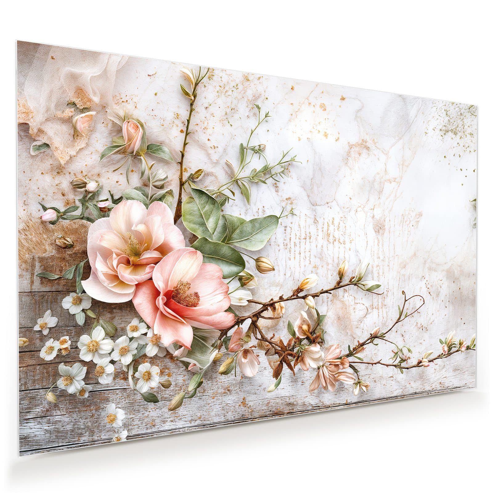 Primedeco Glasbild Wandbild Blumenarrangement mit Aufhängung, Blumen & Pfla günstig online kaufen