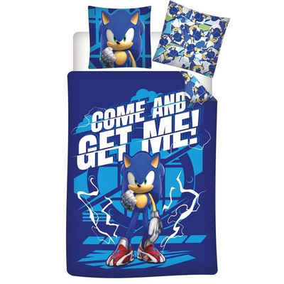 Bettwäsche Sonic the Hedgehog Kinder Bettwäsche 2tlg. Set, Sonic The Hedgehog, PolyCotton, 2 teilig, Bettdeckenbezug: 135-140x200cm Kissenbezug: 65x65 cm