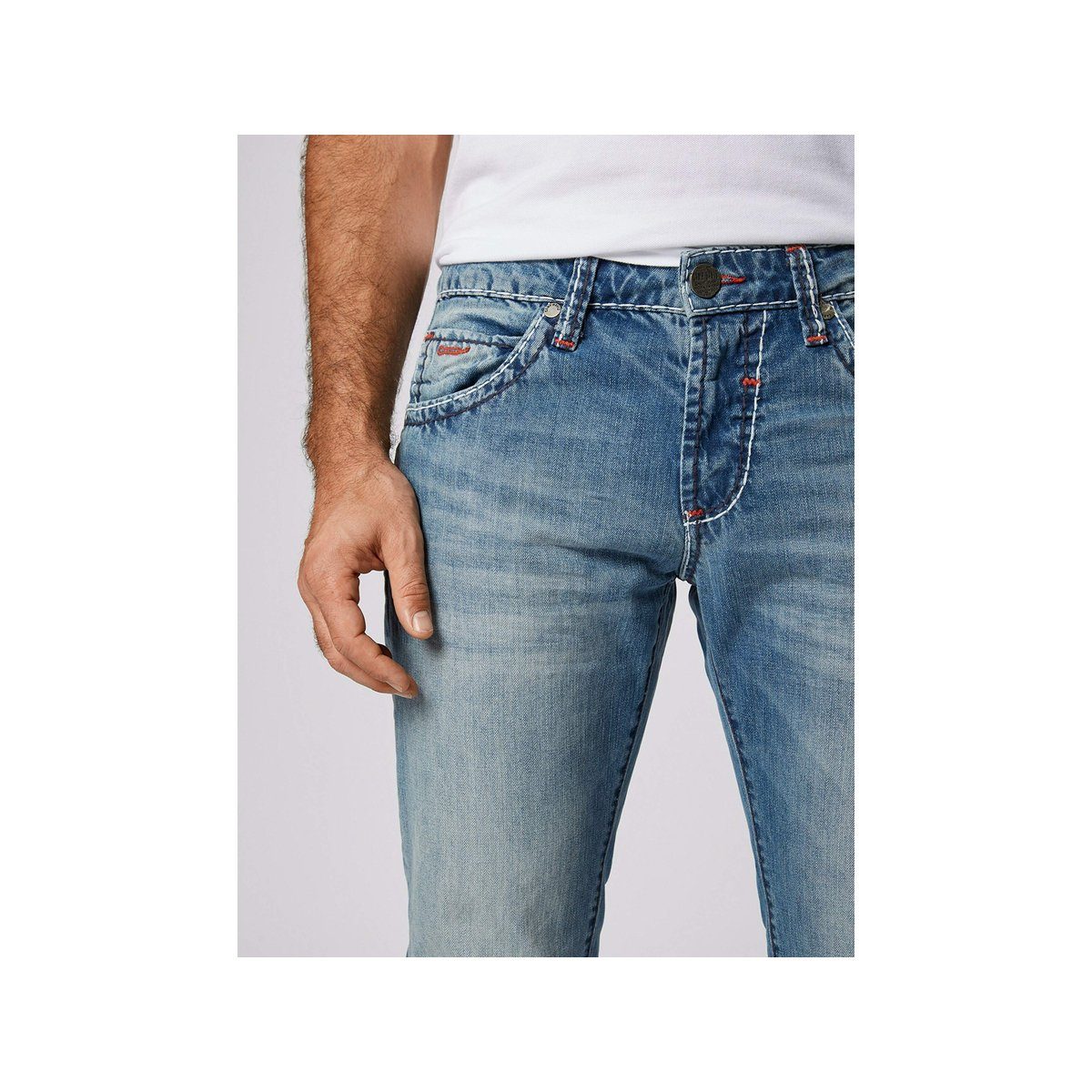 CAMP DAVID 5-Pocket-Jeans hell-grau (1-tlg)