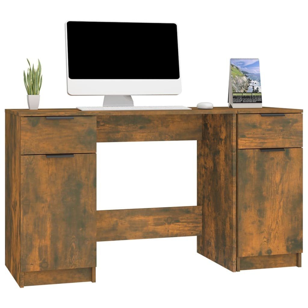 Schreibtisch mit Holzwerkstoff furnicato Beistellschrank Räuchereiche