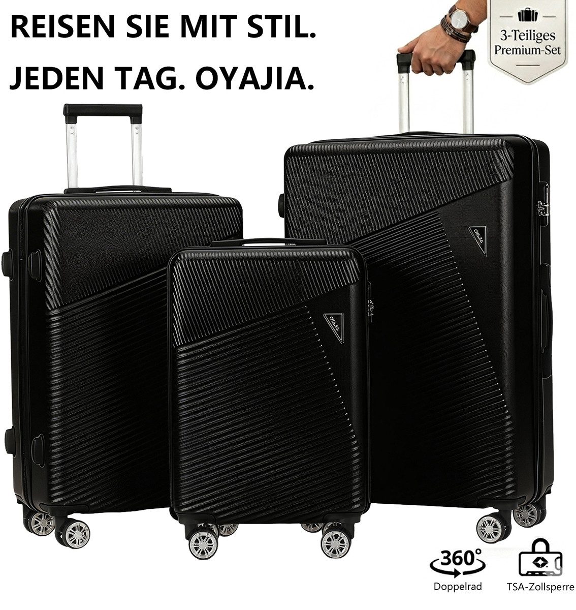 Kofferset Hartschalen Rollkoffer 3-teiliges Set 20/24/28 Zoll, Robustes ABS