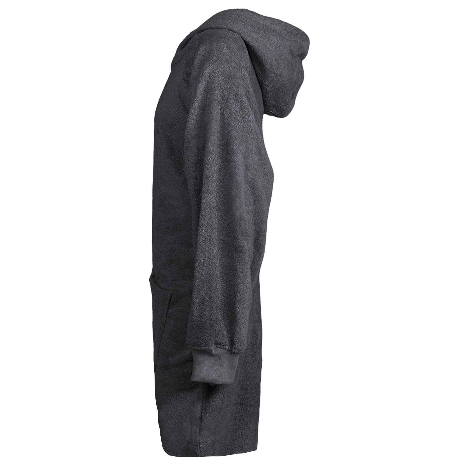 vidaXL Bademantel Decken-Hoodie KINN Anthrazit L Baumwolle, Baumwolle