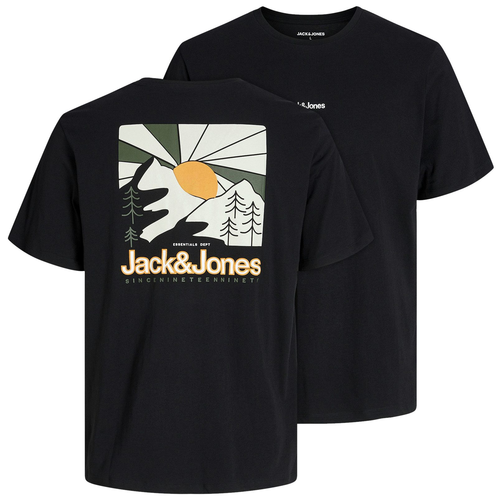 Jack & Jones Rundhalsshirt Jack&Jones T-Shirt schwarz XXL JJMINE Rückenprin günstig online kaufen