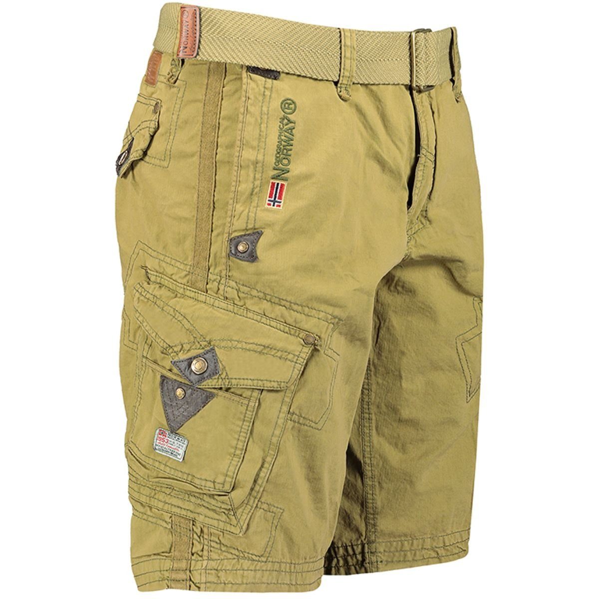 Herren BRPEANUT Gürtel Norway Mit 1-tlg) Masyic Hose Geographical kurze Cargoshorts (Packug,