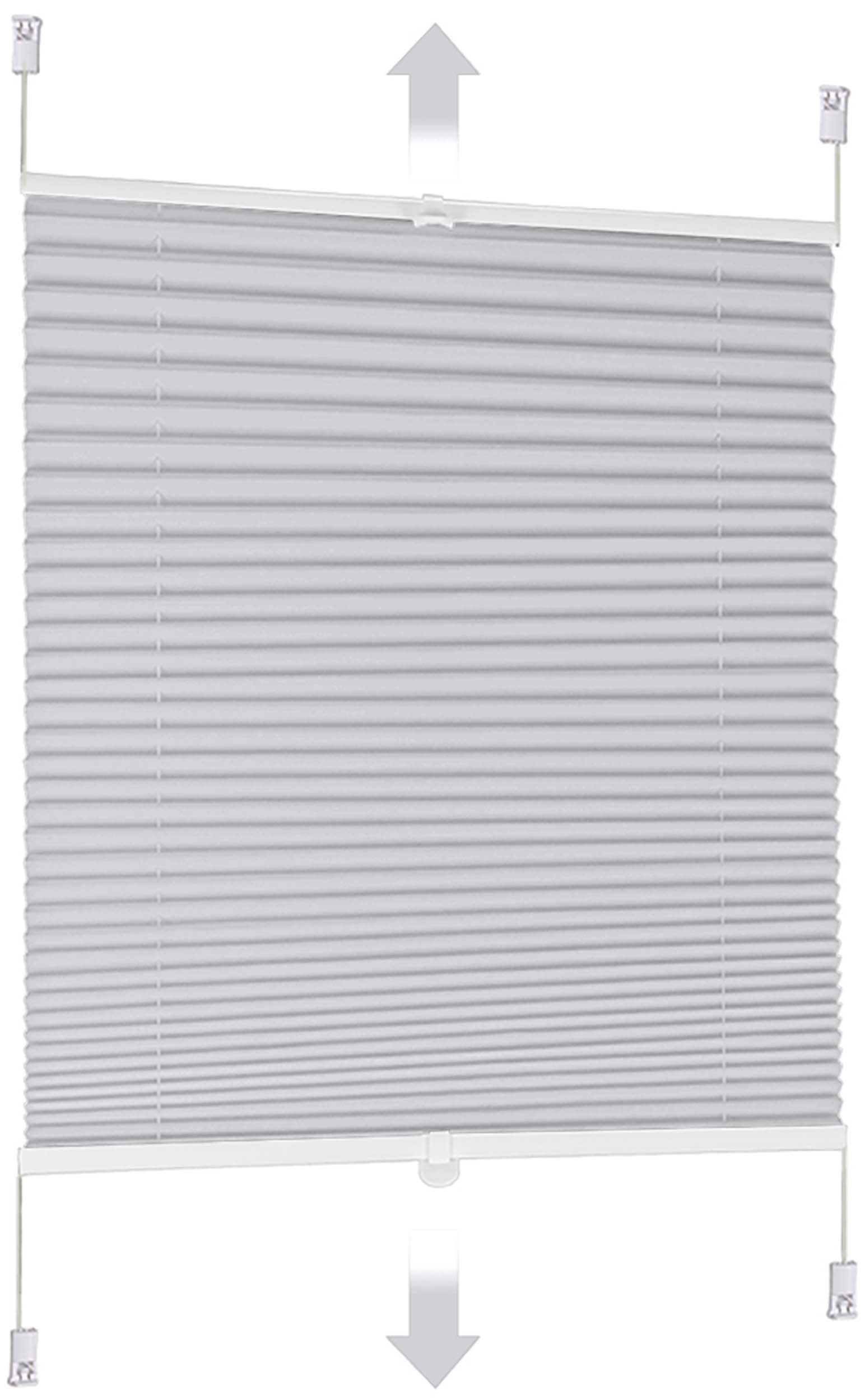 Sekey Plissee Plissee ohne Bohren lichtdurchlässig Rollo Faltrollo Hellgrau günstig online kaufen