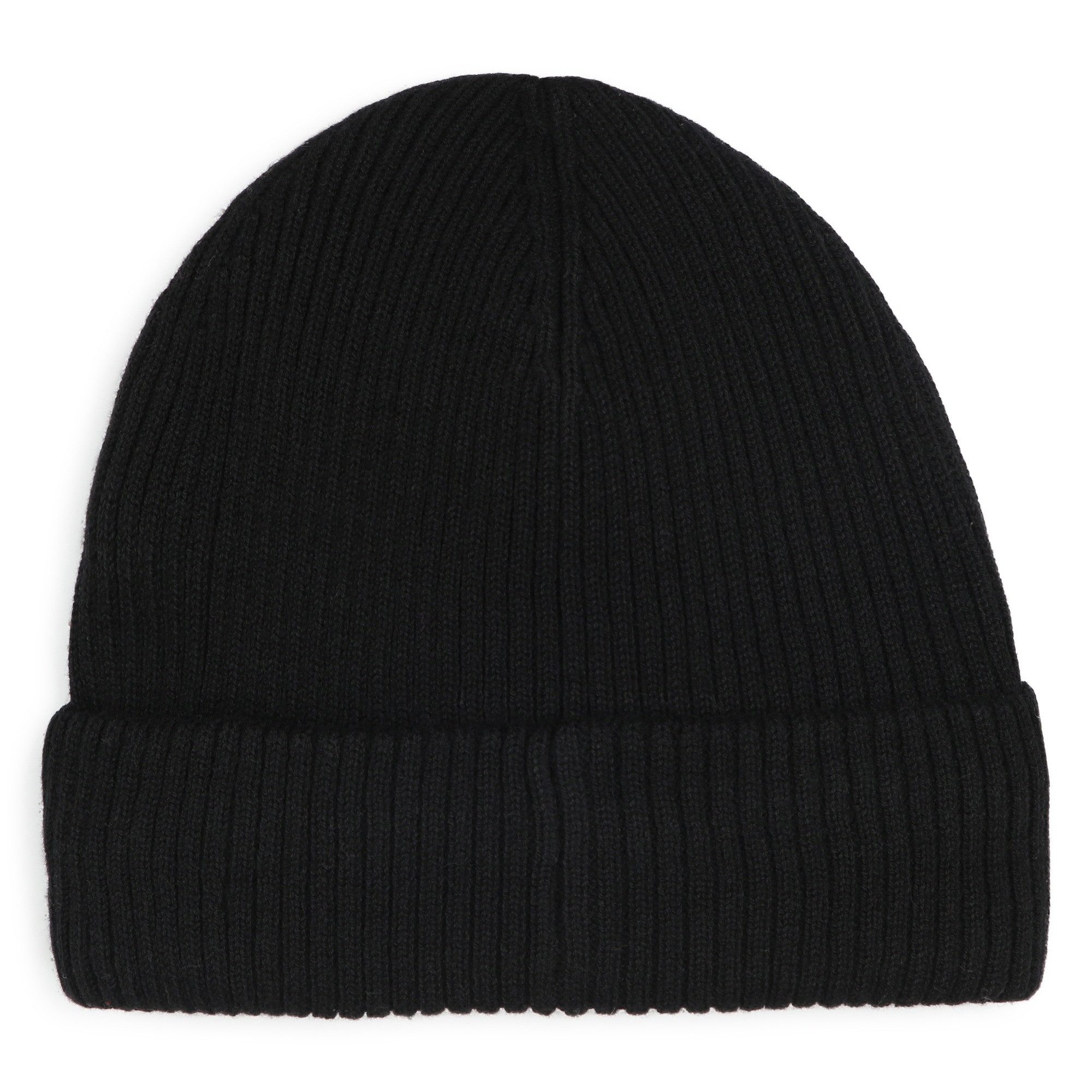 Boss Kidswear Strickmütze BOSS KIDS gefütterte Strickmütze Winter schwarz weiß Logo Logo