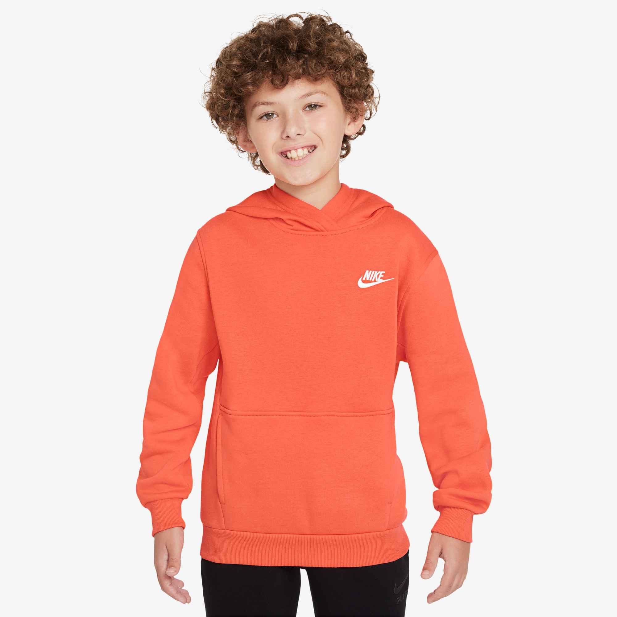 Nike Sportswear Kapuzensweatshirt K NSW CLUB FLC HDY LBR für Jugendliche, mit Kängurutasche, aus Baumwollmischung