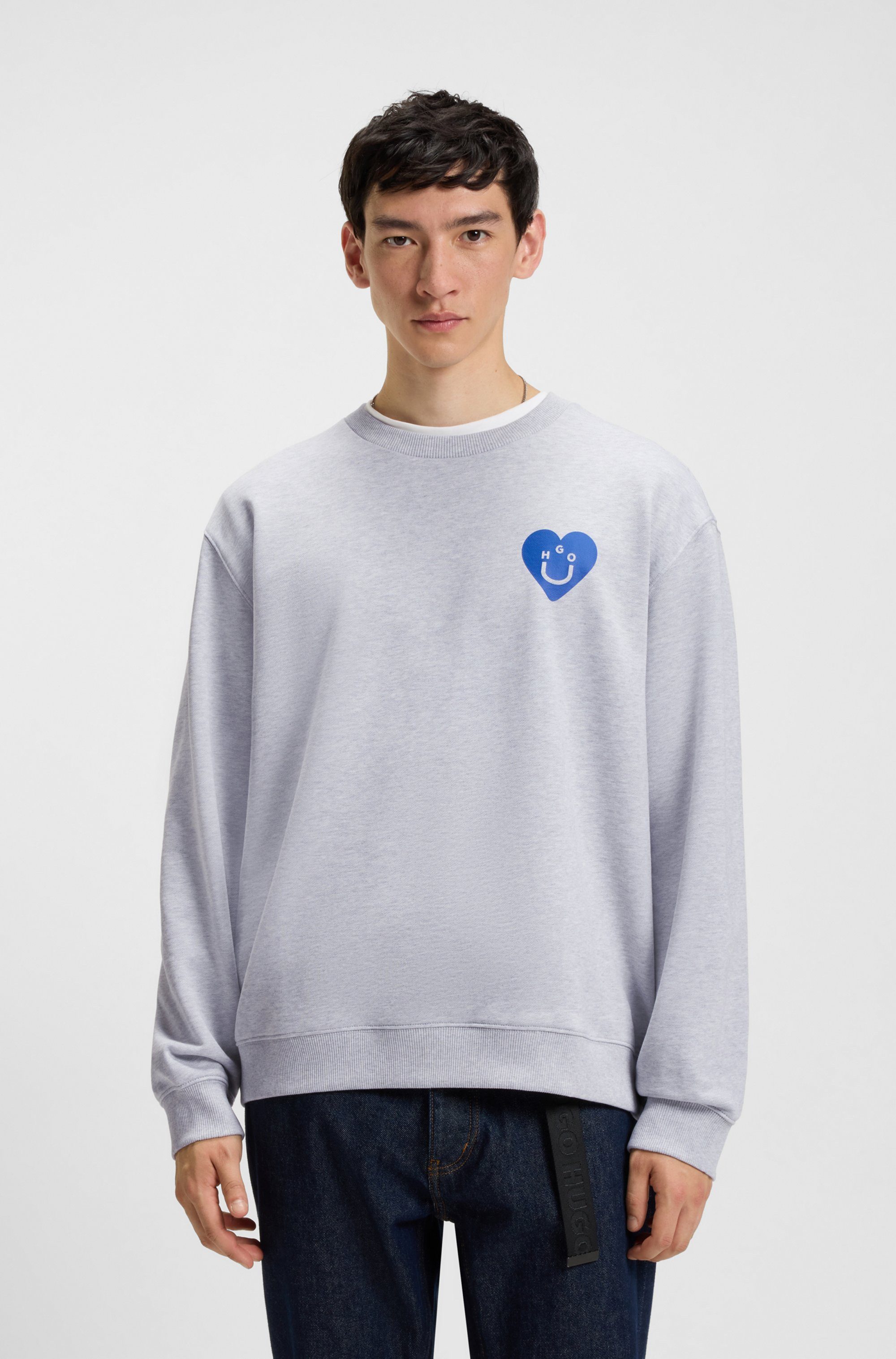 HUGO Blue Sweatshirt Oversized Crew Rundhals, mit Print günstig online kaufen