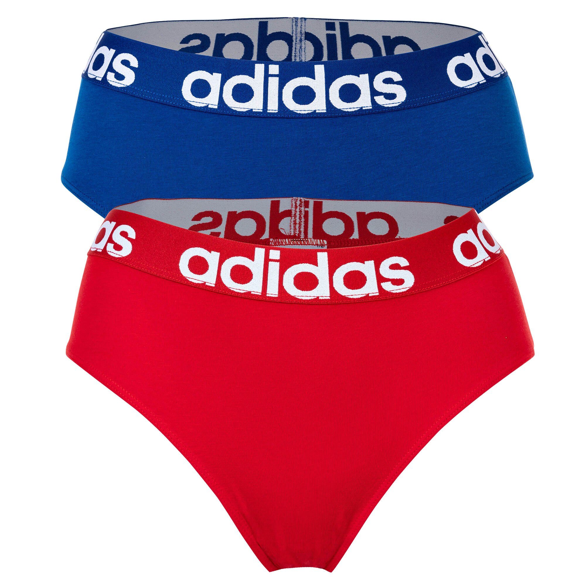 adidas Sportswear Slip Damen Slip, 2er Pack - Bikini 2PK, Unterwäsche Blau/Rot