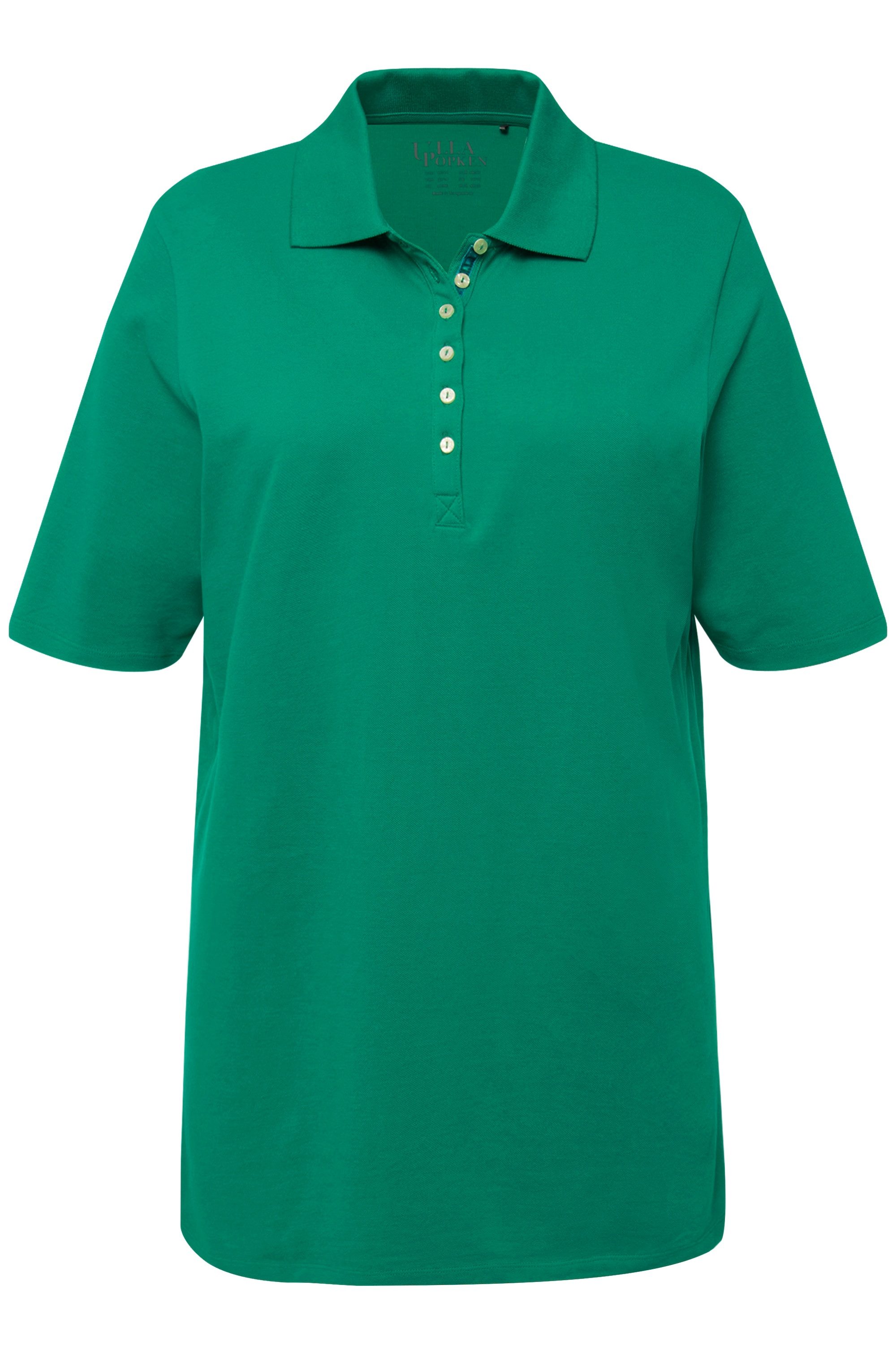 Ulla Popken T-Shirt Poloshirt Piqué Polokragen günstig online kaufen