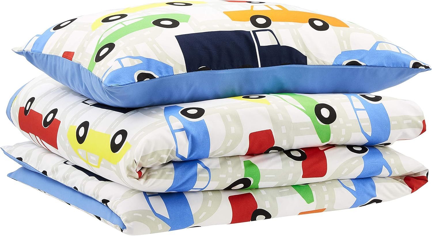 Amazon Basics Kinderbettwäsche Kinder-Bettwäsche-Set, Cars-Design, Mikrofas günstig online kaufen