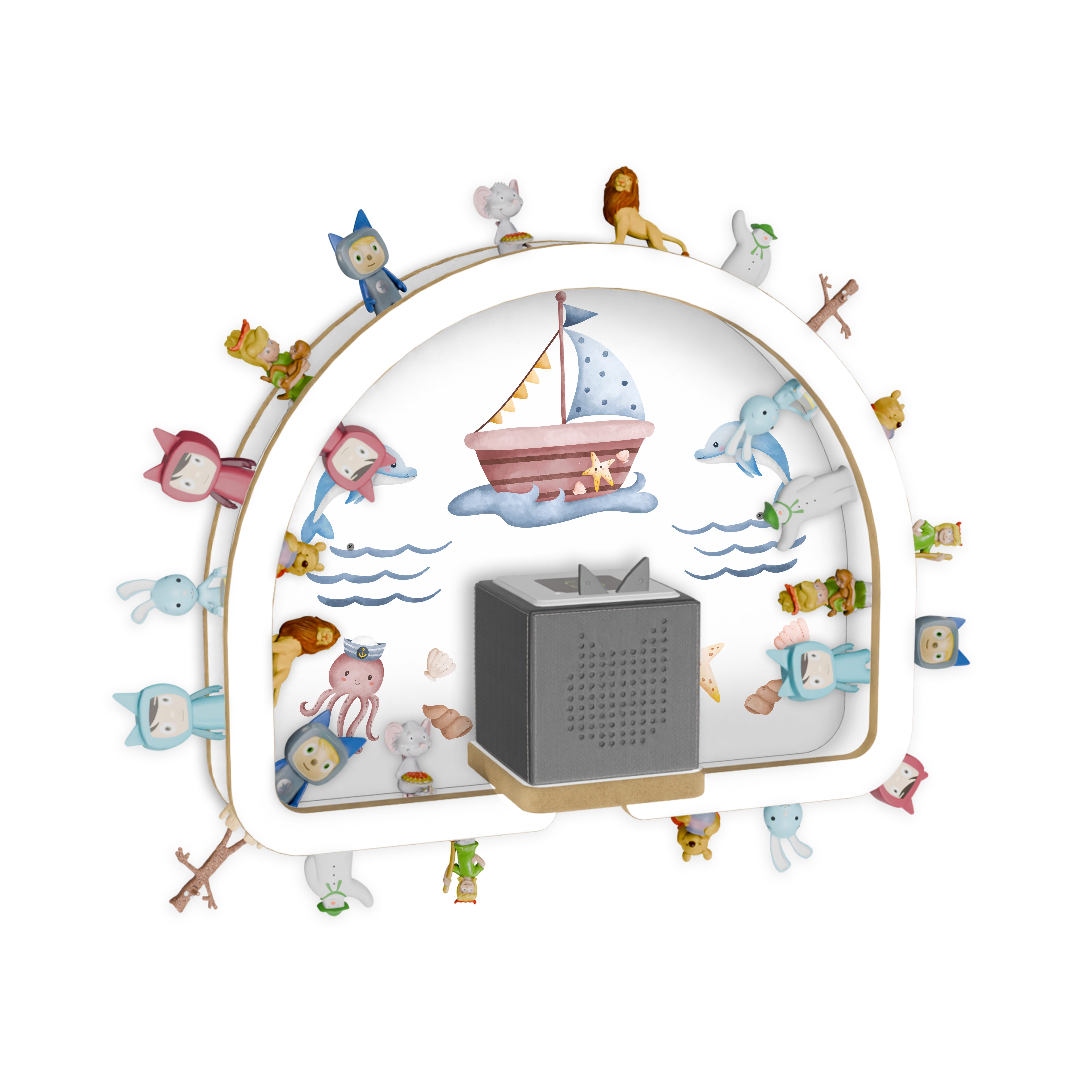 Holzura Kinderregal Tonie Regal Regenbogen mit magnetischem Rahmen für Toni günstig online kaufen