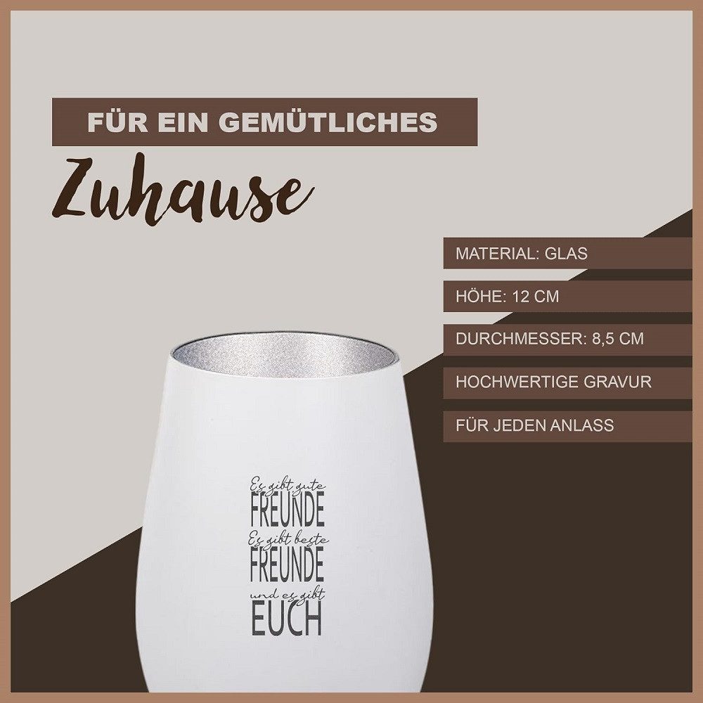 Der Porzellan-Laden Windlicht Persönliches Windlicht: 'Es gibt gute Freunde, es gibt beste Freunde