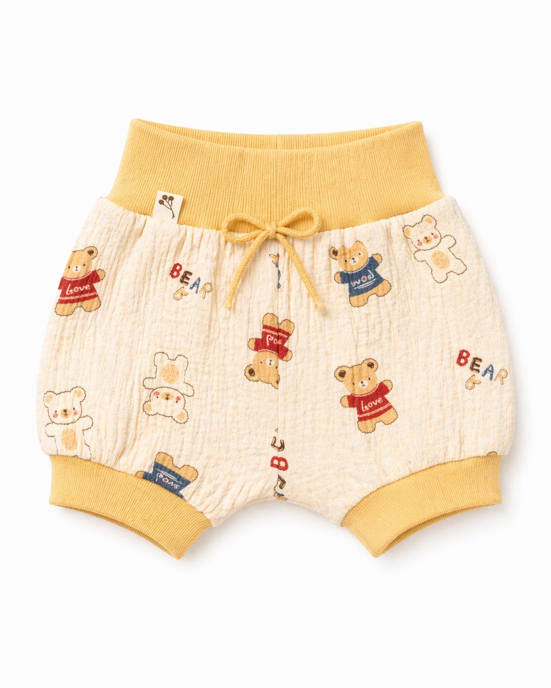Shorts Baby Pumpshorts aus Musselin unisex, neutral mit Bärchenmuster