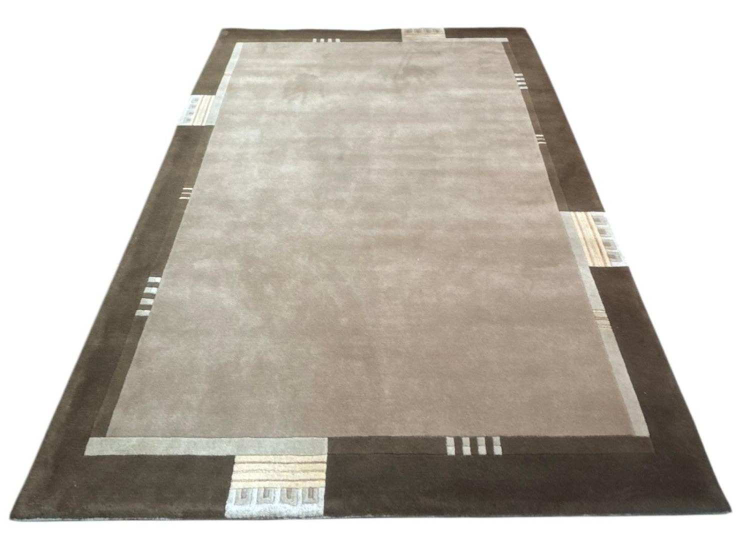 Rug Studios Teppich VENUS NEPAL - HANDGEKNÜPFT MODERN, Rechteckig, Höhe: 20 mm, Handgeknüpft, 170 x 240 cm, Beige-Braun