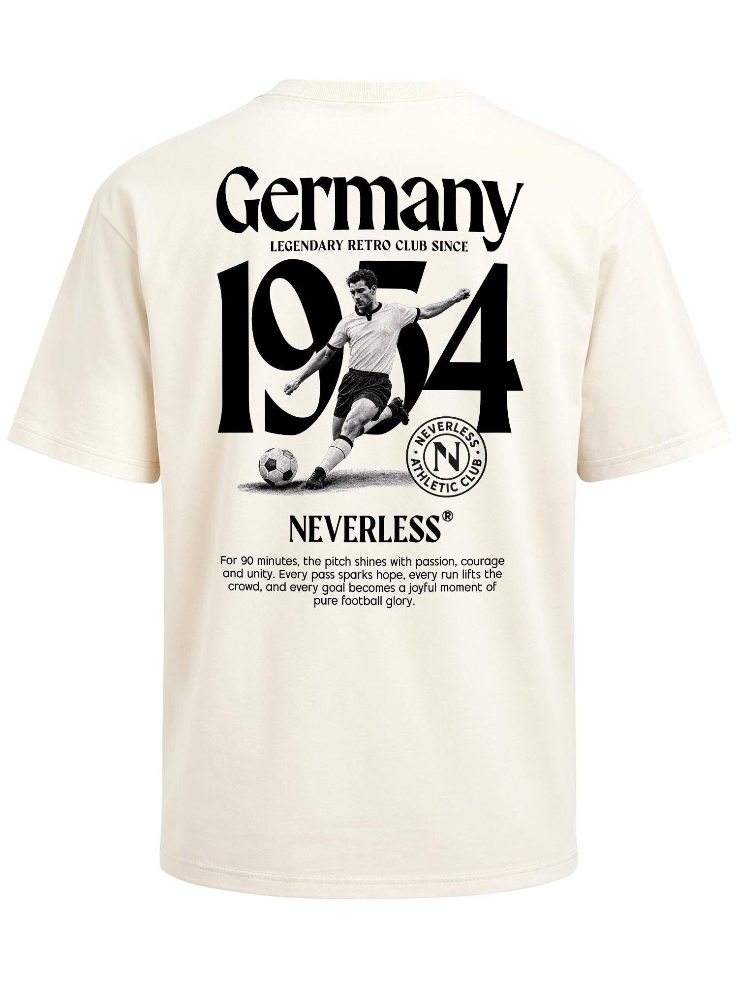 Neverless Oversize-Shirt Herren T-Shirt - Fussball Design Germany 1954 - Oversized Relaxed Fit mit Print