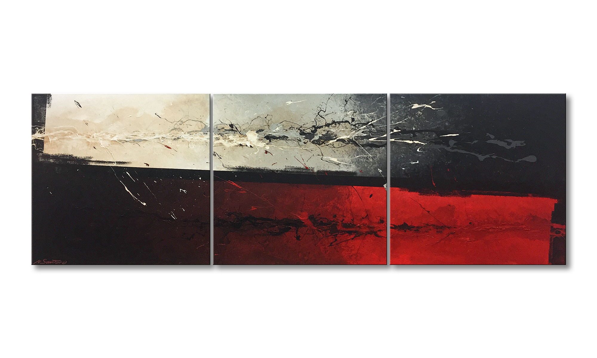 WandbilderXXL XXL-Wandbild Heaven and Hell 210 x 70 cm, Abstraktes Gemälde, handgemaltes Unikat