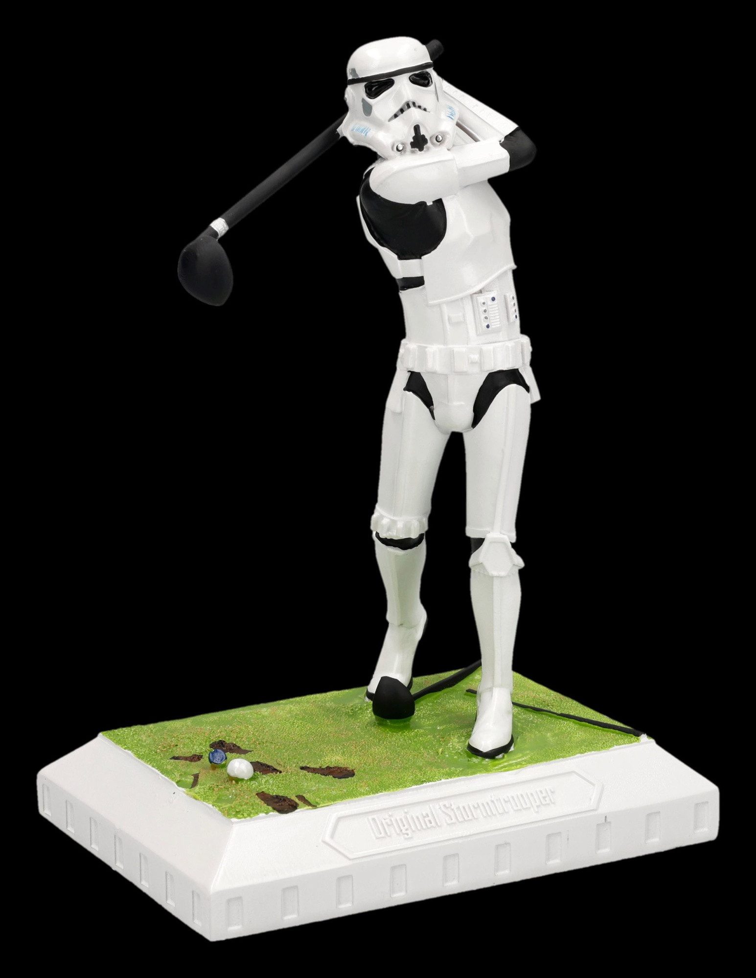 Figuren Shop GmbH Dekofigur Stormtrooper Golfer Statue – Golf Figur 17,5 cm lizenziertes Merch