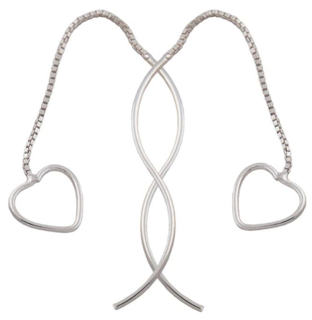 10 Silber x Silberschmuck Ohrhänger Paar Herz Ohrhänger mm, für mit Durchzieher unbespielt 82 925 Venezianerkette Damen