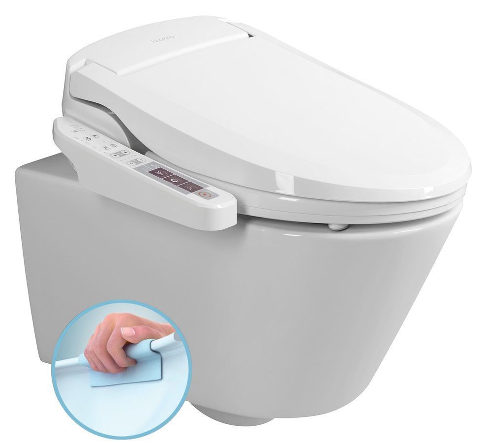 Sapho Tiefspül-WC AVVA Wand-WC mit elektronischem Bidet BLOOMING EKO PLUS, Sapho-NB-1160D-3-SET