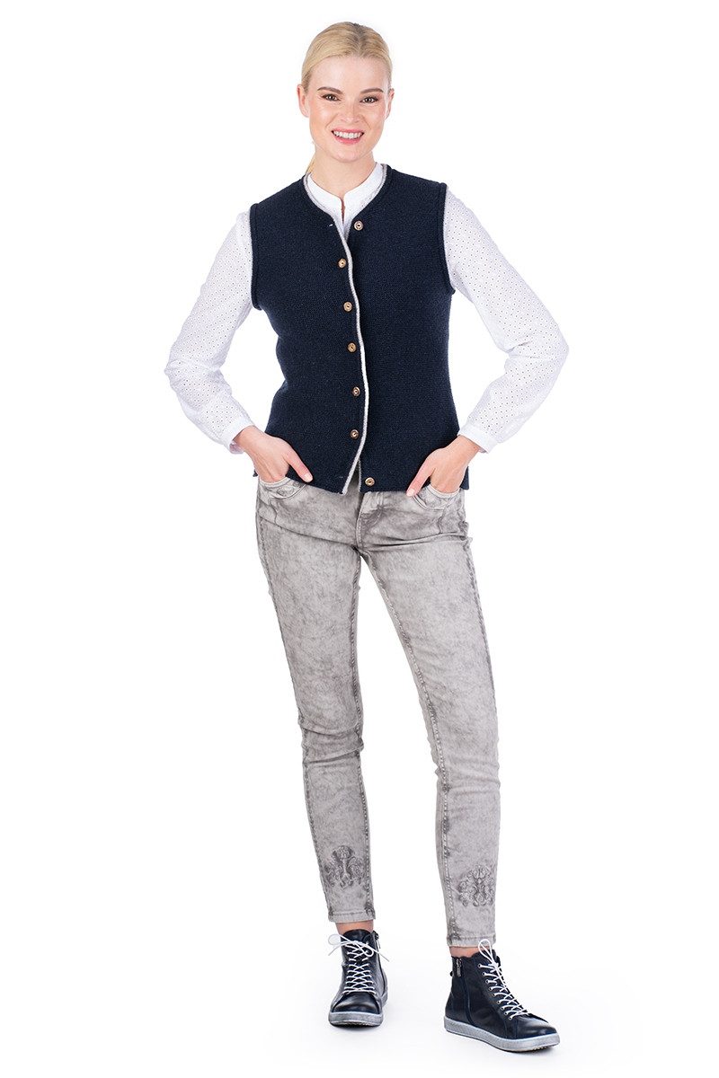 Berwin & Wolff Trachtenweste Strickweste Damen - Hilda - marineblau