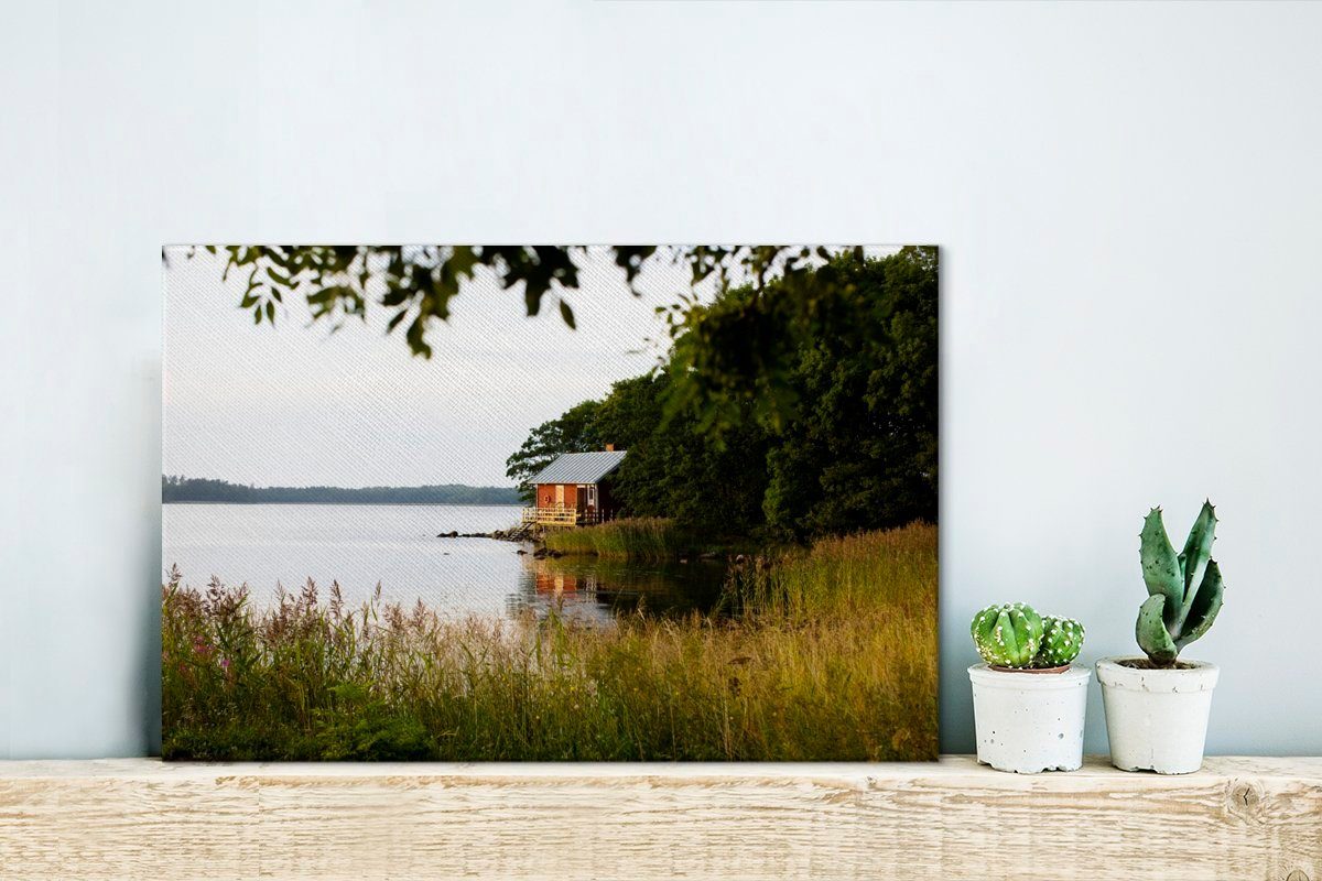Finnland in Skandinavien, am Wanddeko, Wandbild OneMillionCanvasses® Meer Leinwandbild (1 cm Leinwandbilder, Sauna in Aufhängefertig, St), 30x20