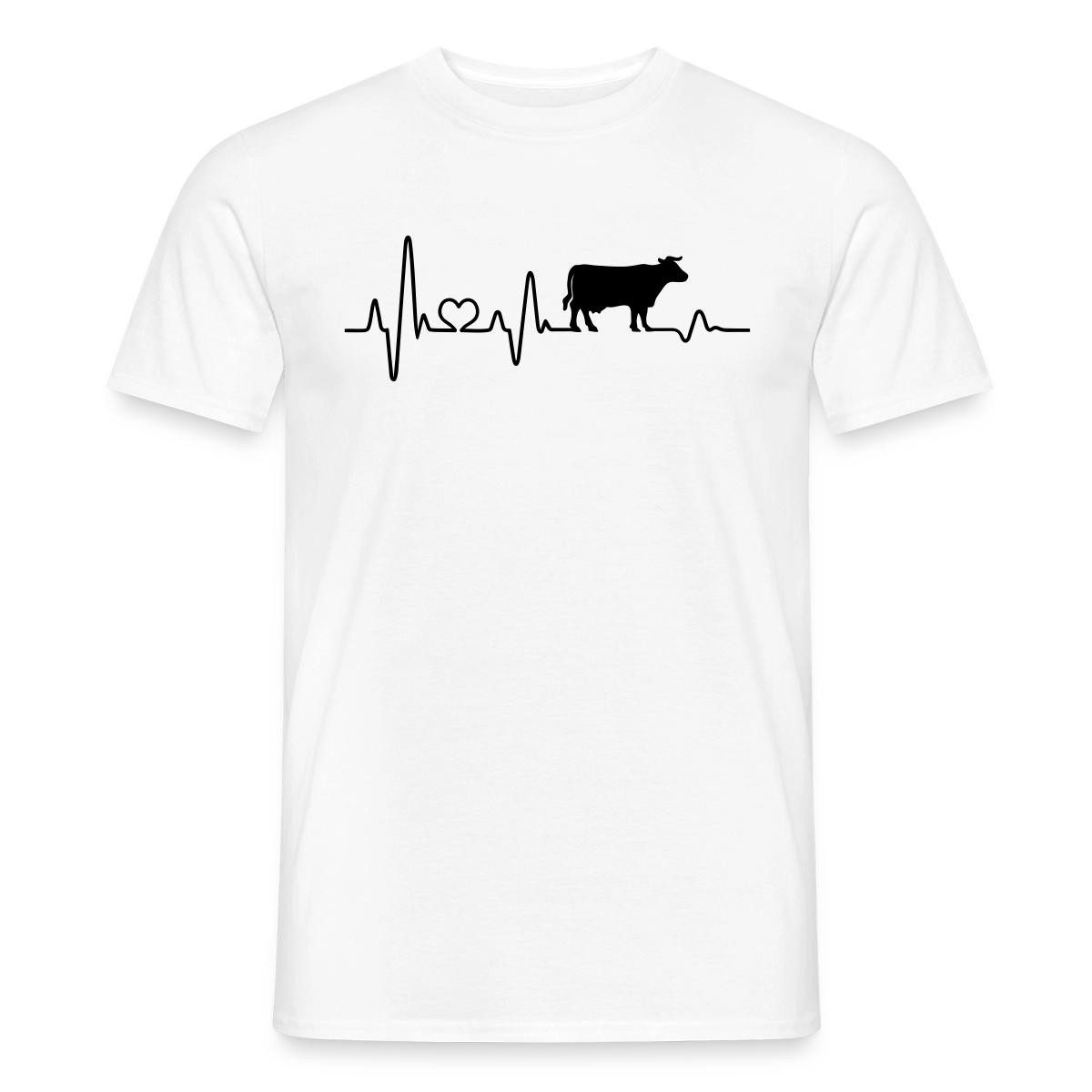 T-Shirt Kuh Herzschlag Männer T-Shirt