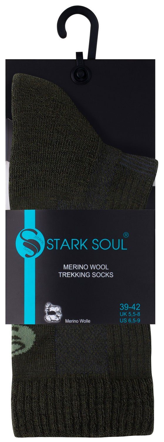 Soul® Unisex oder Socken, Trekking 1 Stark Paar (1-Paar) Grün Funktionssocken Merino 3 Outdoor