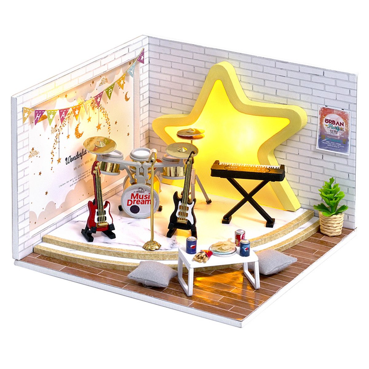 Cute Room 3D-Puzzle 3D-Puzzle Miniaturhaus Modellbausatz Musikstudio, Puzzl günstig online kaufen