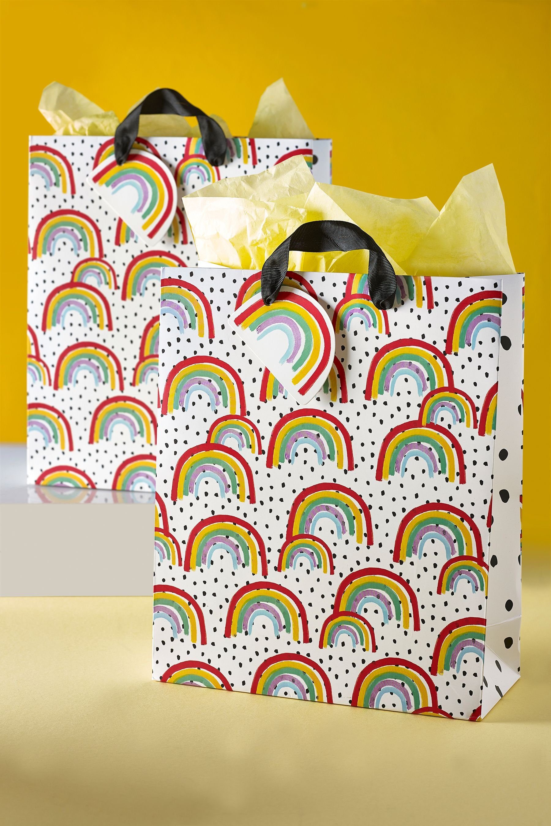 Regenbogen-Geschenktaschen, (1St) Geschenkpapier 2er-Set, Next Mittelgroße