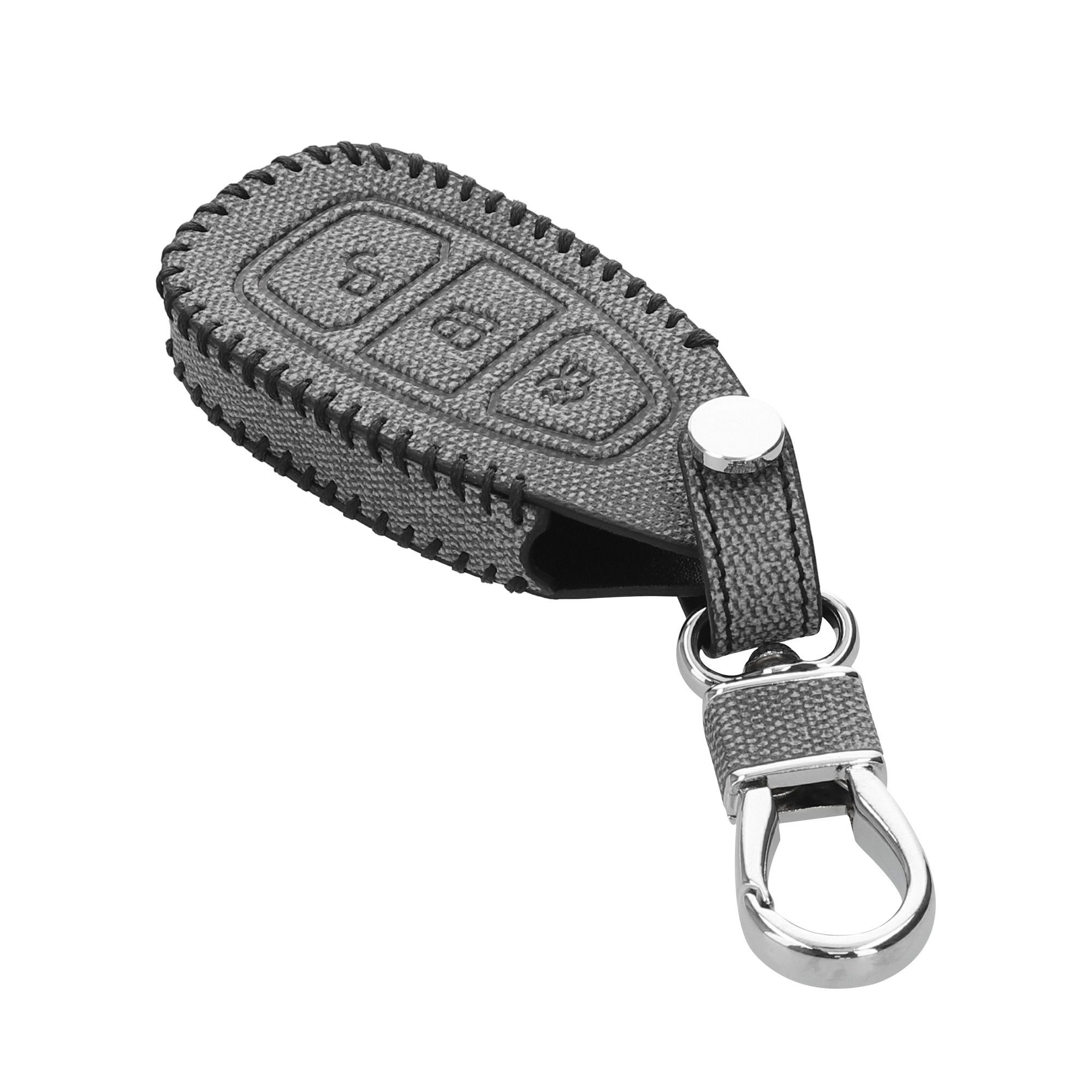 Hülle Grau in Autoschlüssel kwmobile Cover Kunstleder Ford, Schlüssel Schlüsselhülle Case Schlüsseltasche für