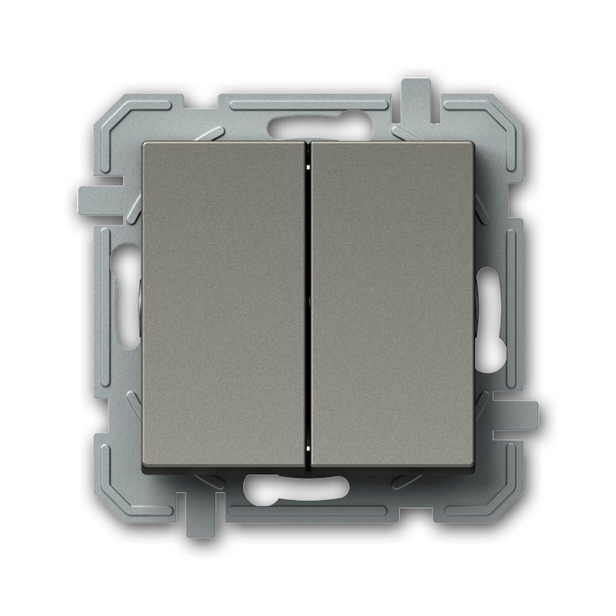 TEM LOGIQ 2-fach Taster titan 250V~/10A ohne Rahmen Wandtaster