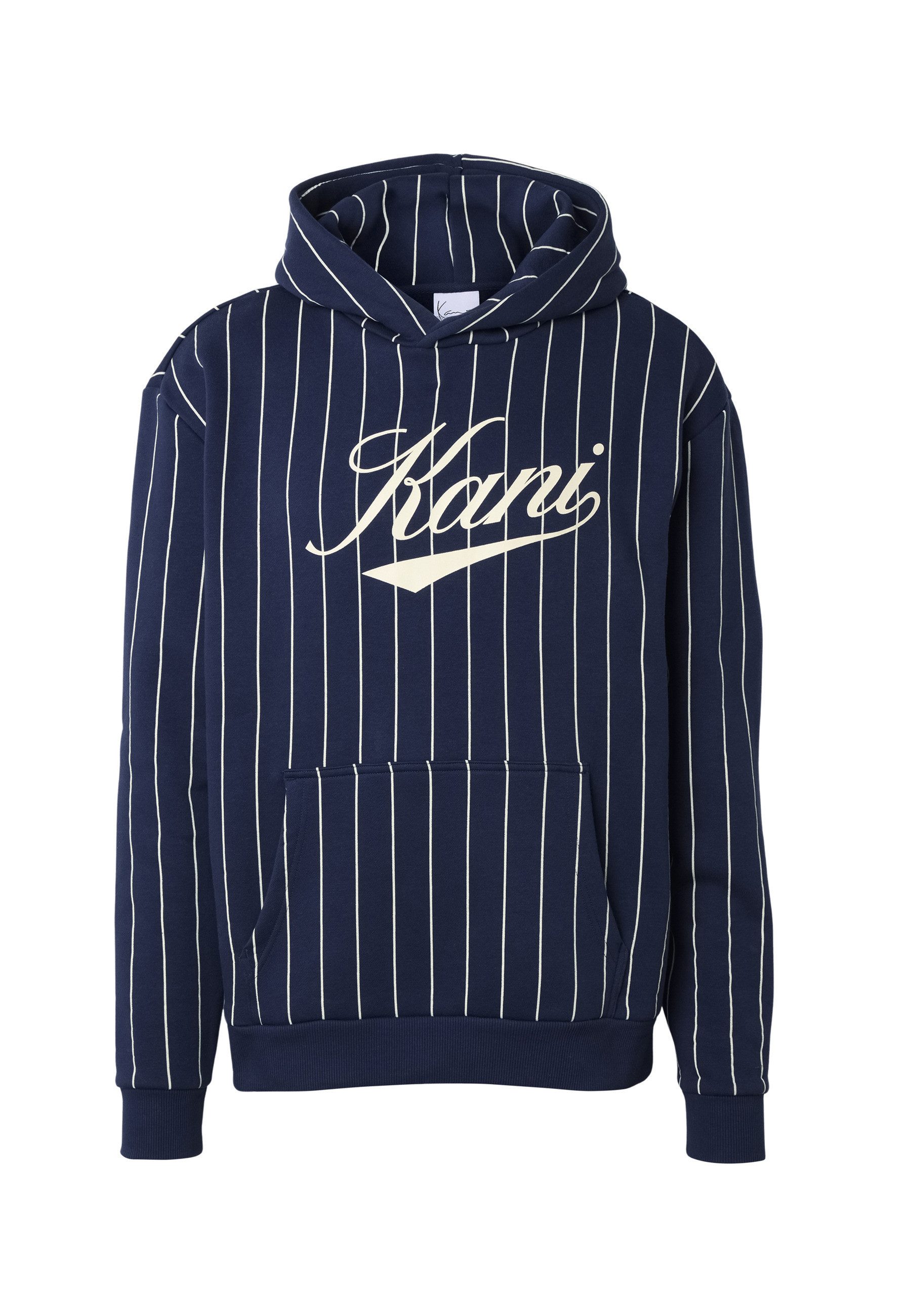 Karl Kani Rundhalspullover Karl Kani Cursive Varsity Pinstripe Hoodie (1-tlg)