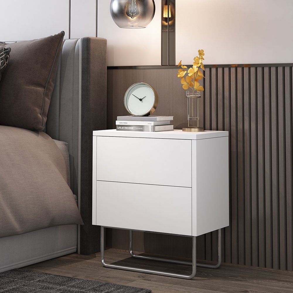 Vicco Nachtschrank Calvin, Weiß, 45 x 50 cm (1-St)