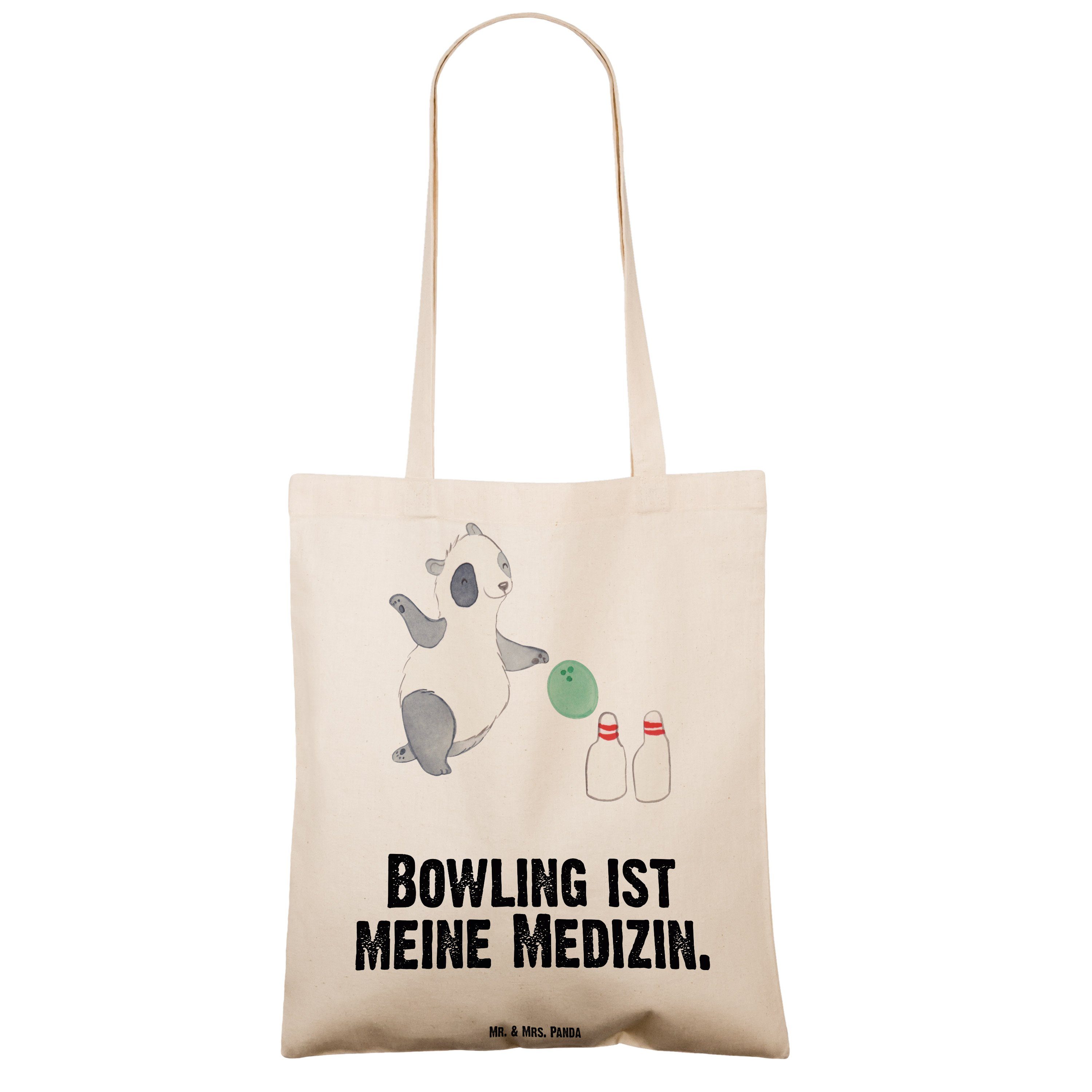 Panda Bowling Mr. Medizin Transparent Bowlen Panda Geschenk, Schenken, Tragetasche - Mrs. gehe & (1-tlg) -