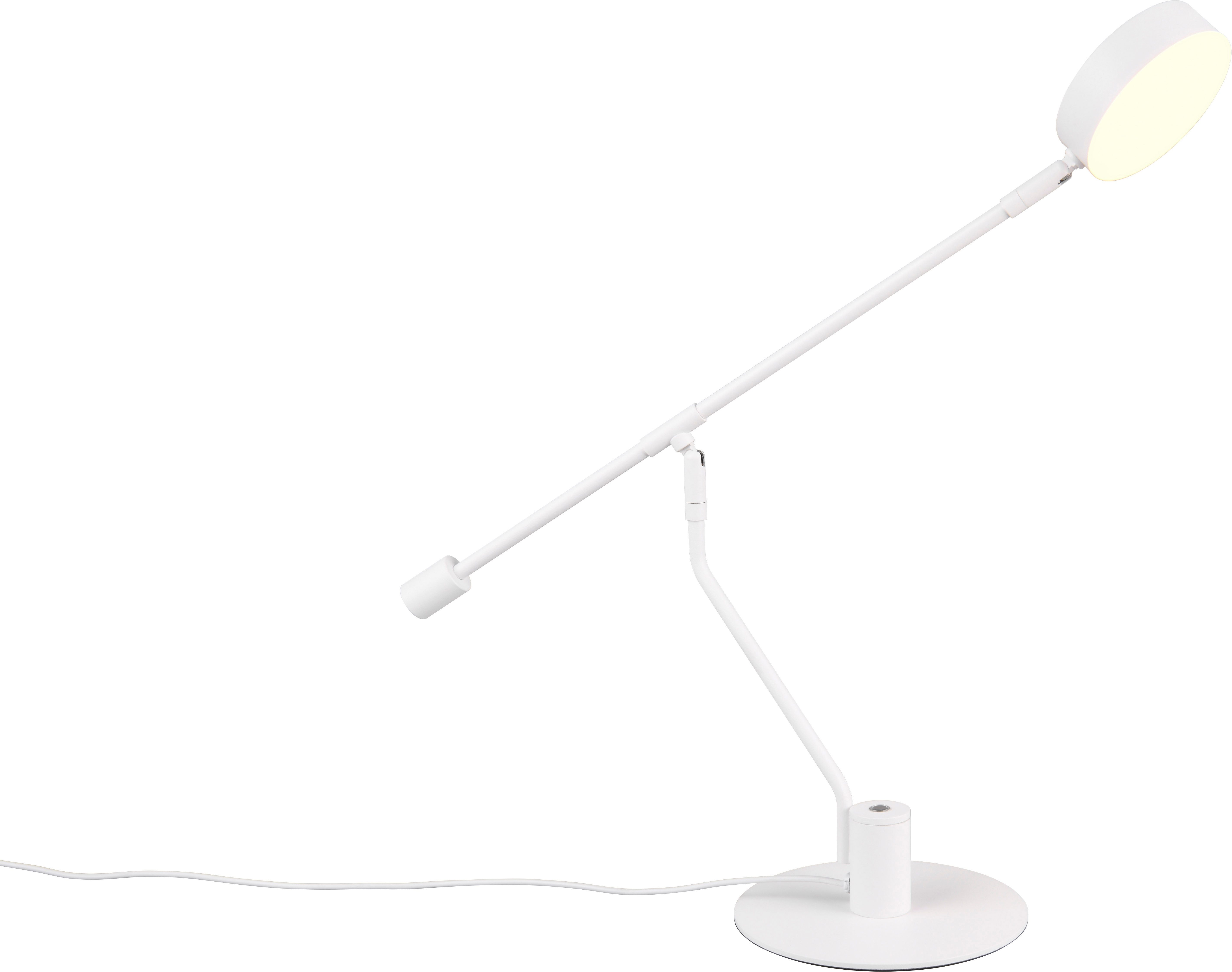 TRIO Leuchten LED Schreibtischlampe MANDURO, LED Tischleuchte Leseleuchte 6W 560 Lumen CCT dimmbar, Dimmfunktion, Ein-/Ausschalter, LED fest integriert, Farbwechsler, 2700-6500K warmweiß bis kaltweiß und per Touch stufenlos dimmbar