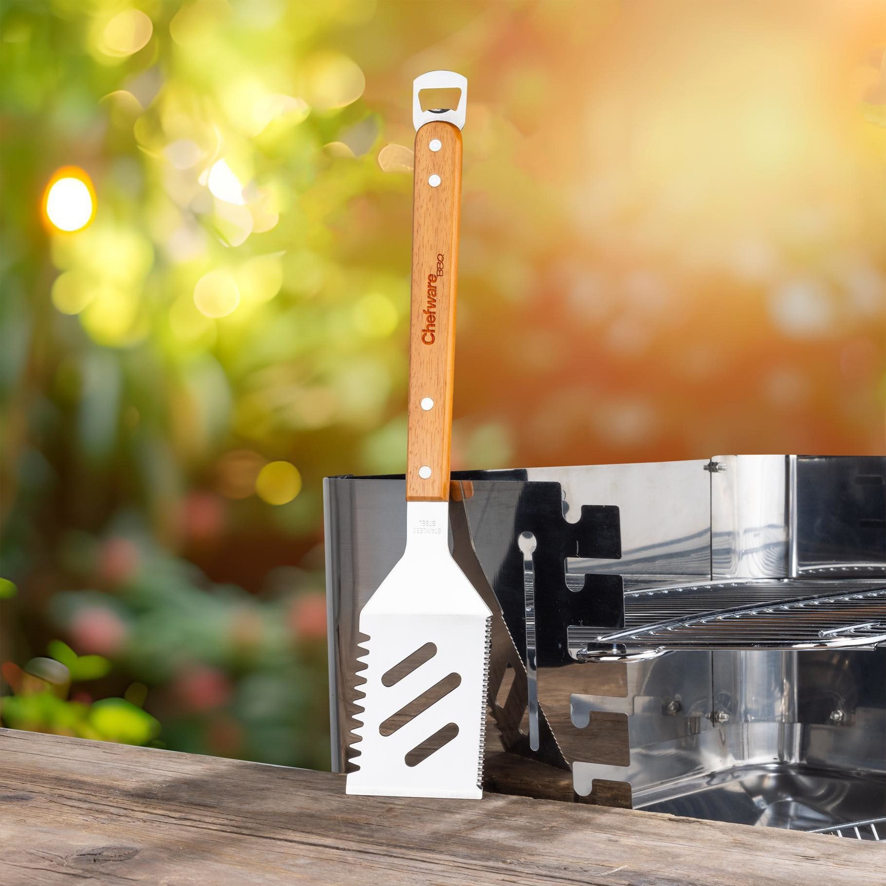 Haushalt International Grillwender Grillwender mit 4 Funktionen und Flaschenöffner, 4 Funktionen inklusive Flaschenöffner und Wender
