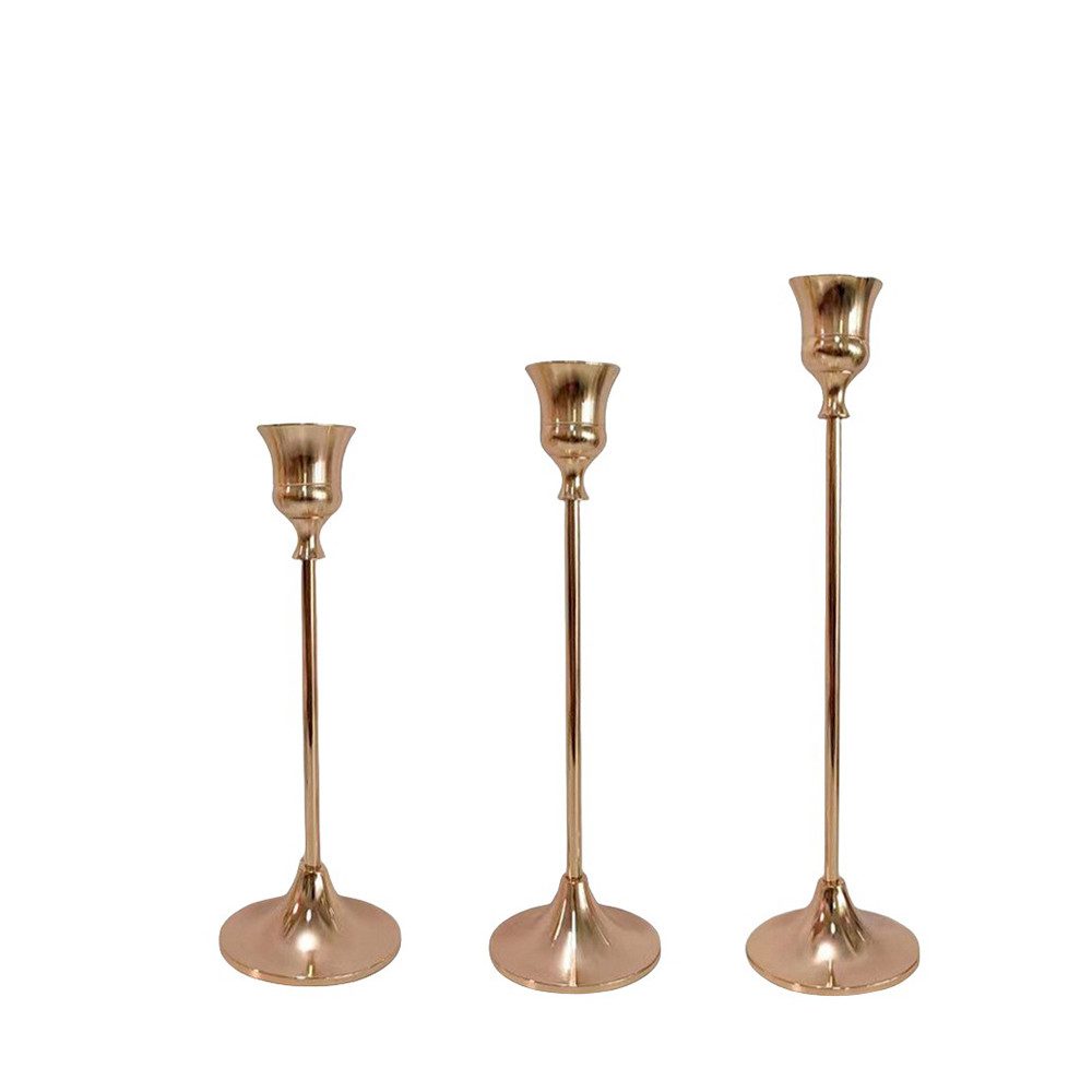 Agger Kerzenständer 3 Stück Dekorativer Vintage-Kerzenhalter, für Stabkerze Spitzkerzen Hochzeit Party Weihnachten Tischdeko