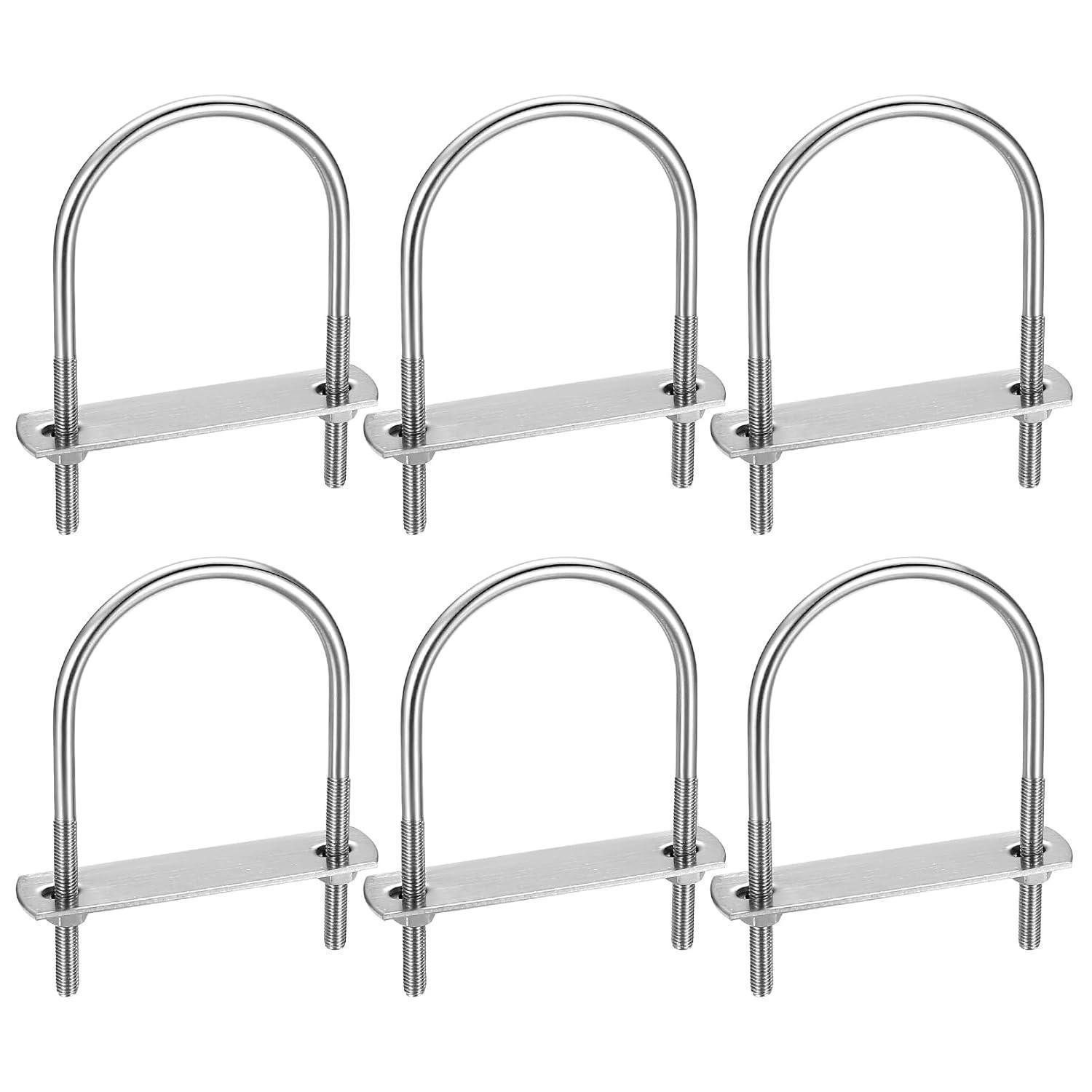 LuxusKollektion Rohrklemme Bügelschrauben M6 6Stück 304 Edelstahl UBügel Abgerundet 110x60mm