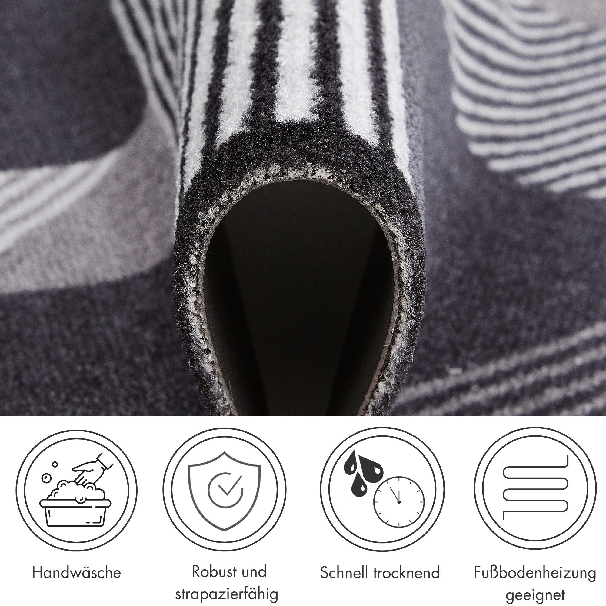 Barbara Becker Fußmatte »Sense, Made in Belgium«, rechteckig, 7 mm Höhe, Sc günstig online kaufen